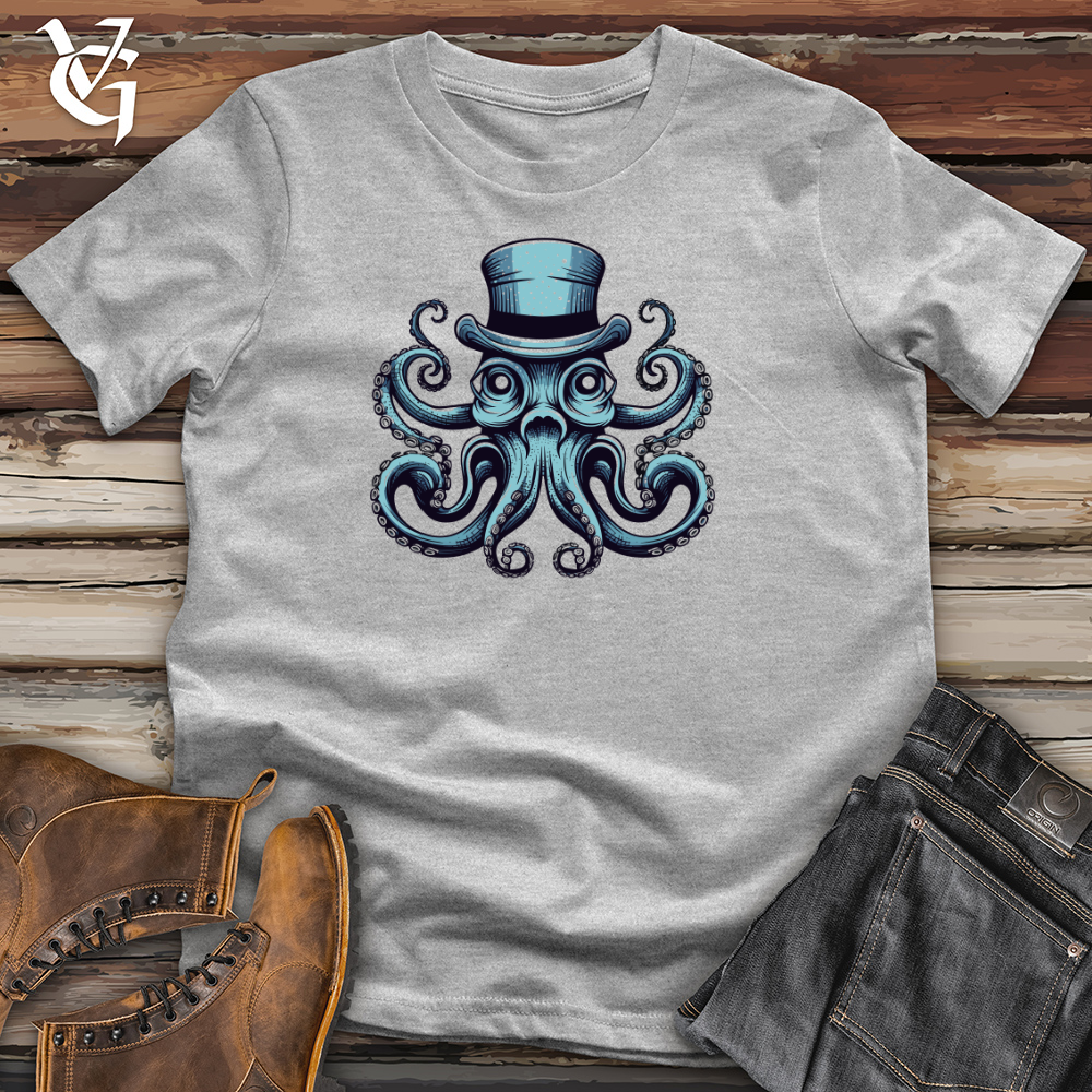 Vintage Cosmic Top Hat Octopus Cotton Tee