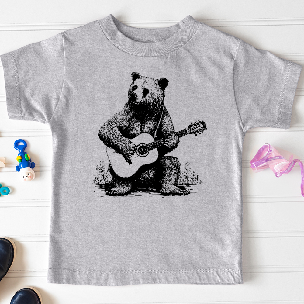 Bear Guitarist Toddler Tee