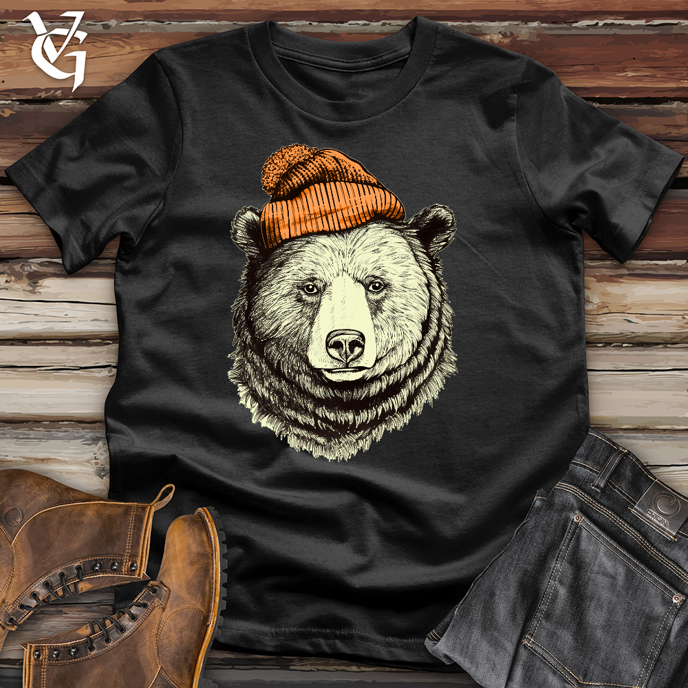 Bear Wearing Hunters Beanie Cotton Tee