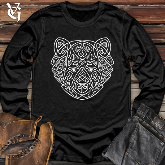 Bear Head Celtic Style Softstyle Long Sleeve