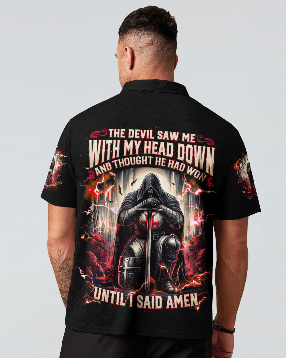 The Devil Saw Me With My Head Down Warrior Men's All Over Print Shirt  - Tlnz1112242