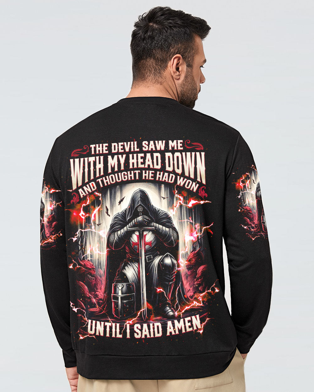 The Devil Saw Me With My Head Down Warrior Men's All Over Print Shirt  - Tlnz1112242