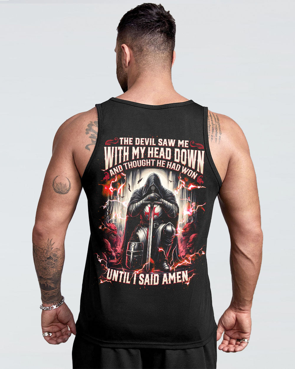 The Devil Saw Me With My Head Down Warrior Men's All Over Print Shirt  - Tlnz1112242