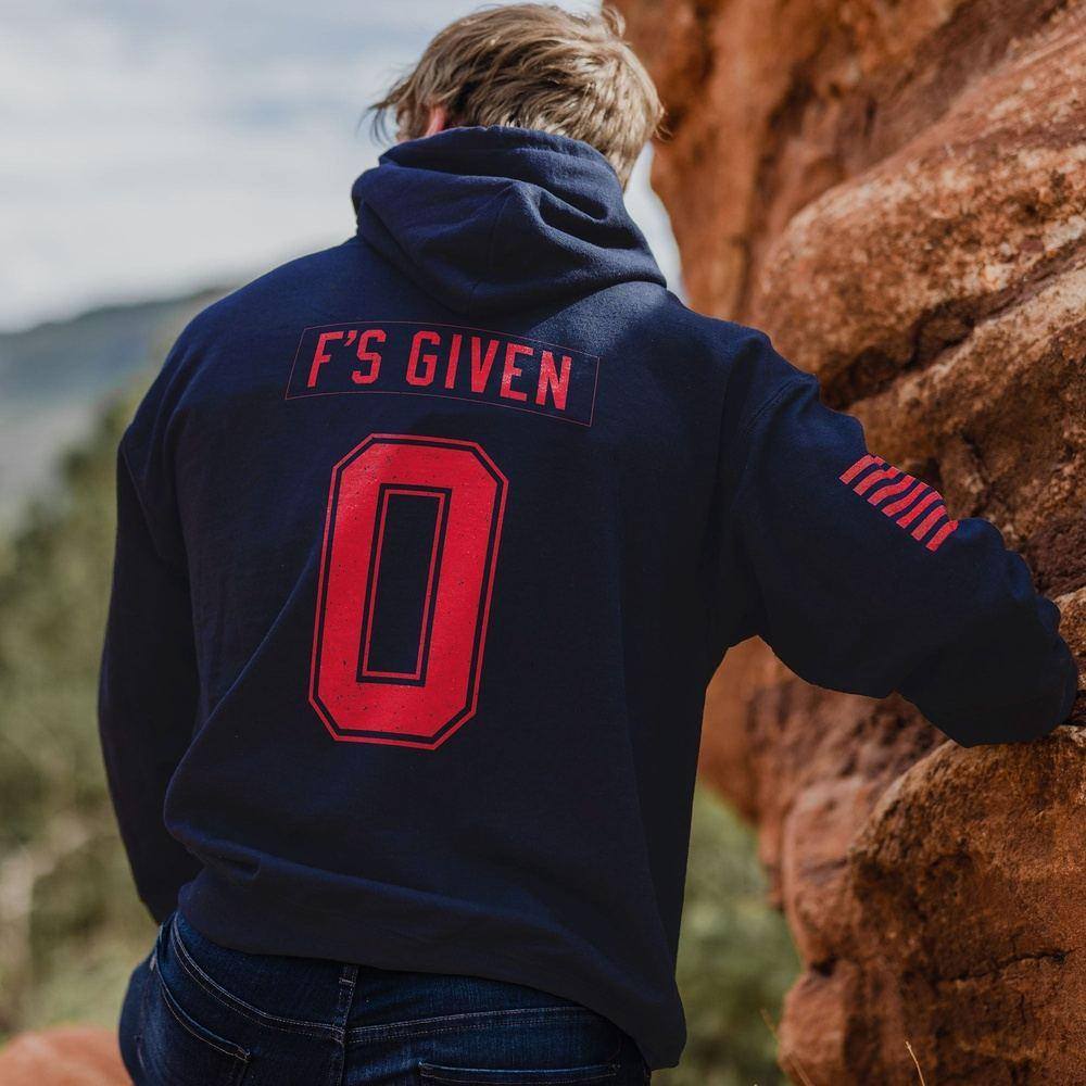 Zero F's Given Hoodie - Navy