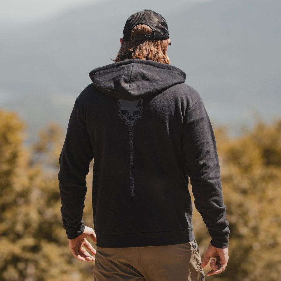 Strength Through Suffering Full-Zip Hoodie - Black