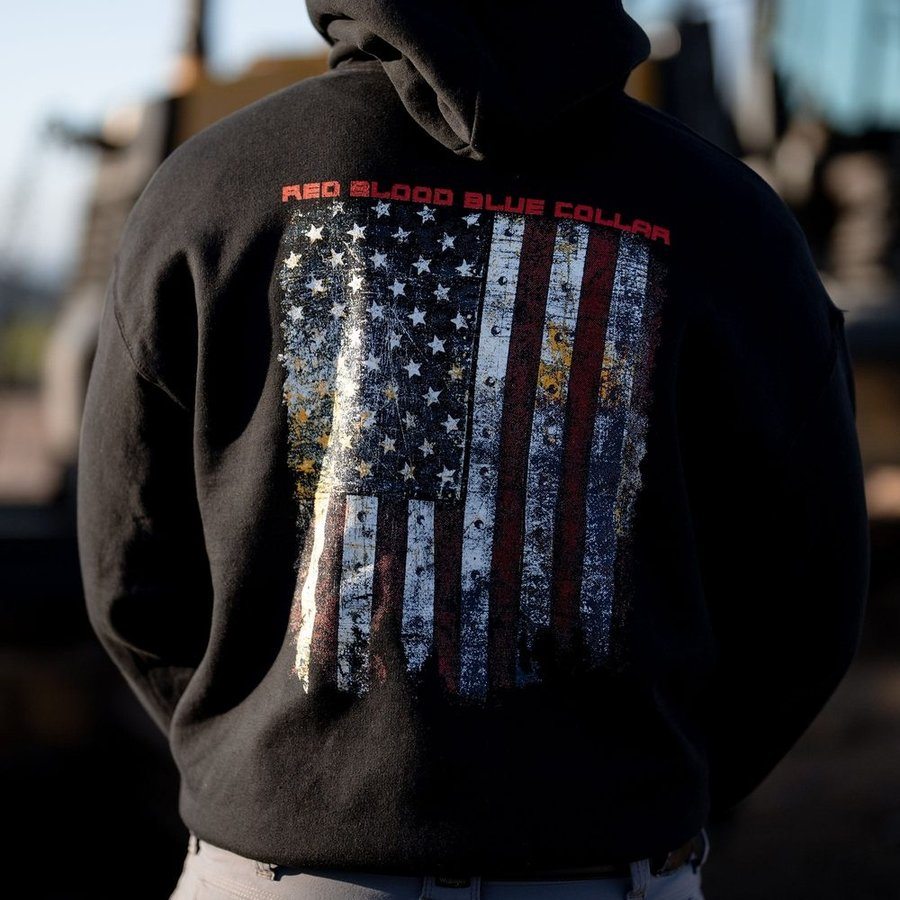 Red Blood Blue Collar® Hoodie - Black