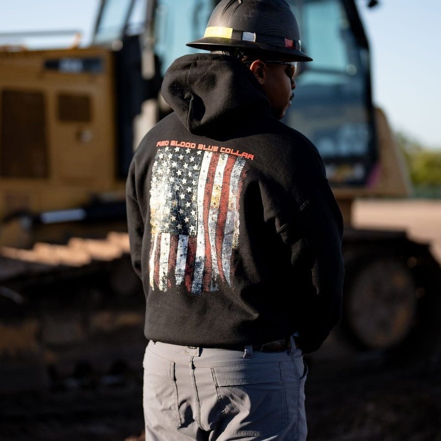 Red Blood Blue Collar® Hoodie - Black