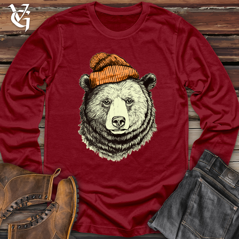 Bear Wearing Hunters Beanie Long Sleeve