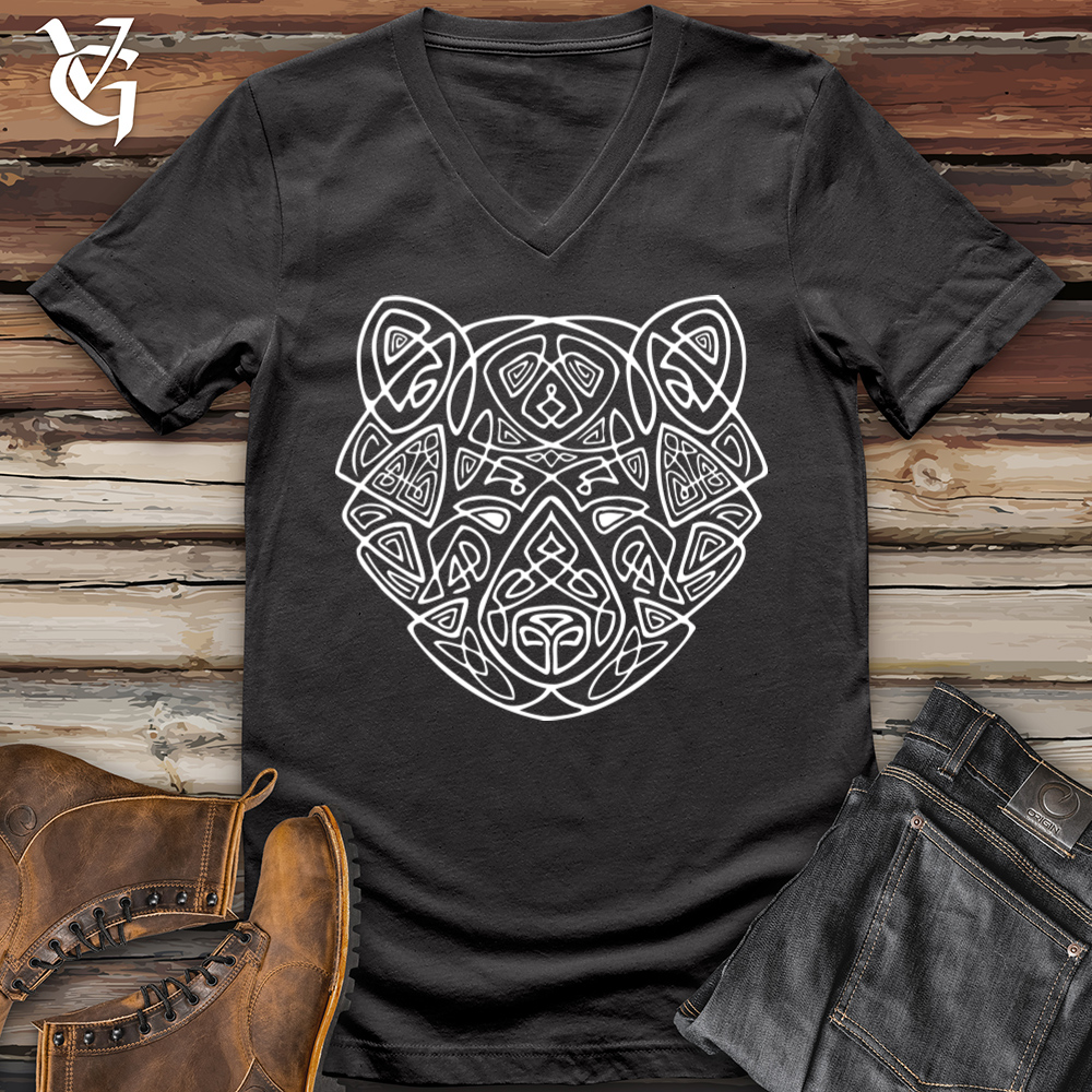 Bear Head Celtic Style V-Neck