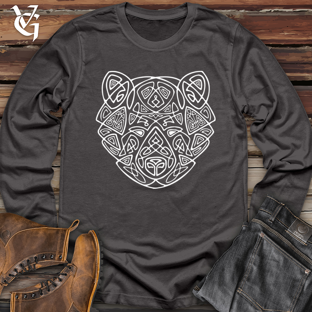 Bear Head Celtic Style Softstyle Long Sleeve