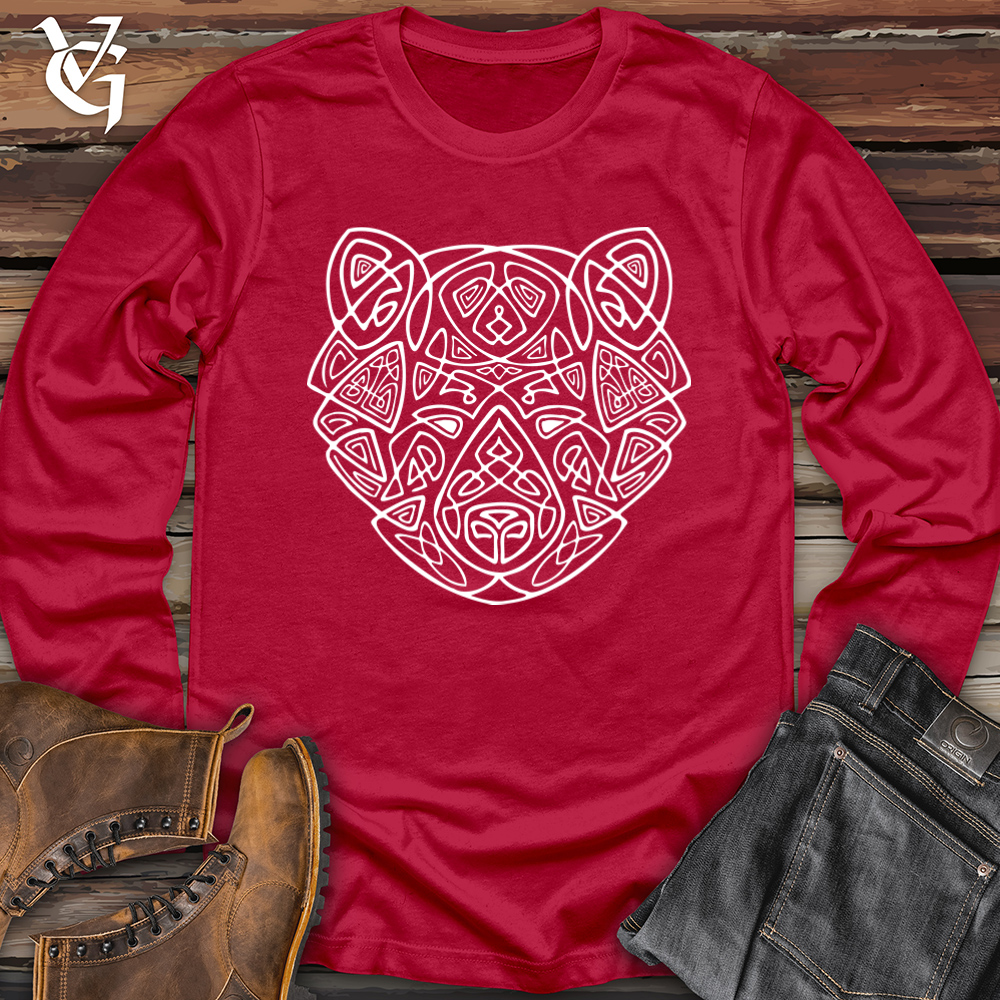 Bear Head Celtic Style Softstyle Long Sleeve