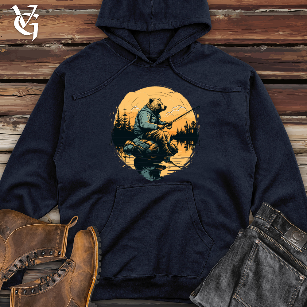 Bear Lakeside Fishing Midweight Hooded Sweatshirt