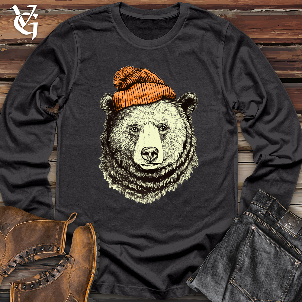 Bear Wearing Hunters Beanie Long Sleeve