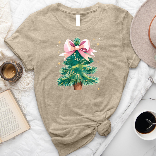 christmas tree bow unisex tee