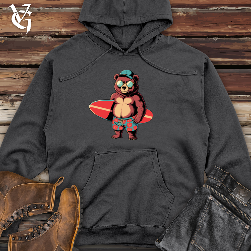 Bear With Surfboard Midweight Hooded Sweatshirt