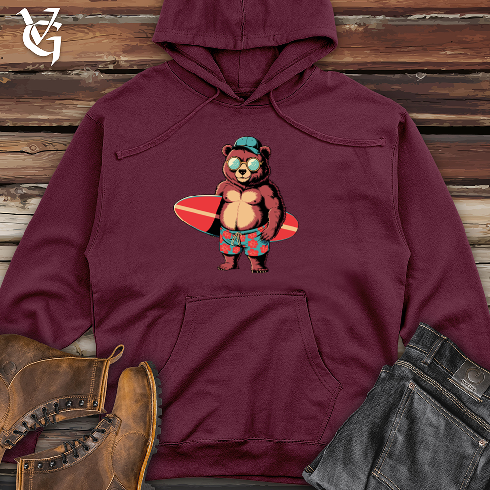 Bear With Surfboard Midweight Hooded Sweatshirt