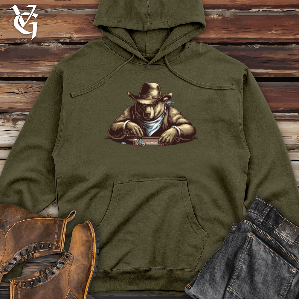 Bear With Poker Midweight Hooded Sweatshirt