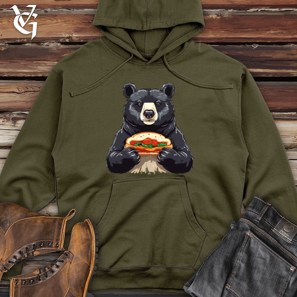 Black Bear with Hoagie Midweight Hooded Sweatshirt