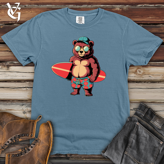 Bear With Surfboard Heavy Cotton Comfort Colors Tee