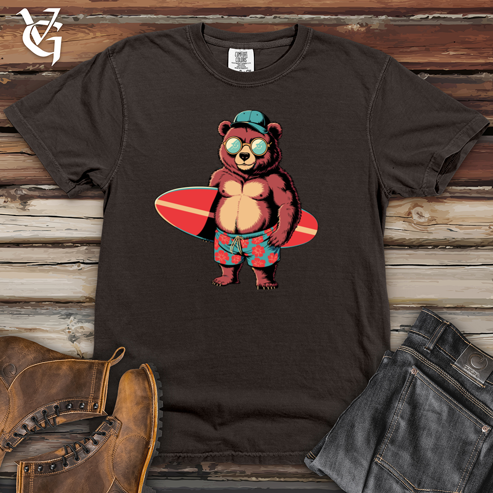 Bear With Surfboard Heavy Cotton Comfort Colors Tee