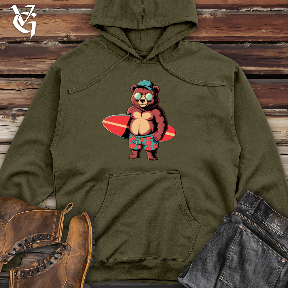 Bear With Surfboard Midweight Hooded Sweatshirt