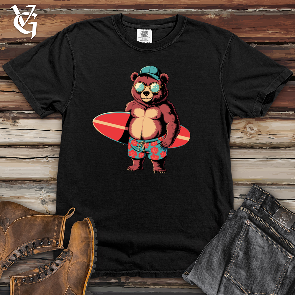 Bear With Surfboard Heavy Cotton Comfort Colors Tee