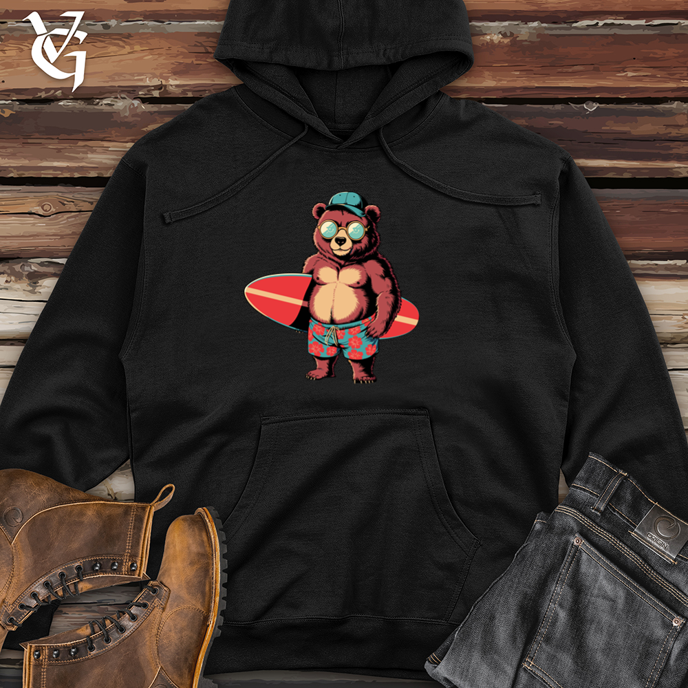 Bear With Surfboard Midweight Hooded Sweatshirt