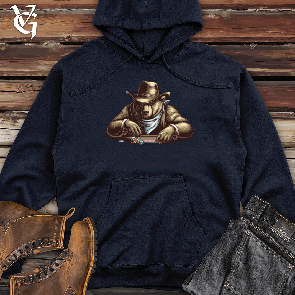 Bear With Poker Midweight Hooded Sweatshirt