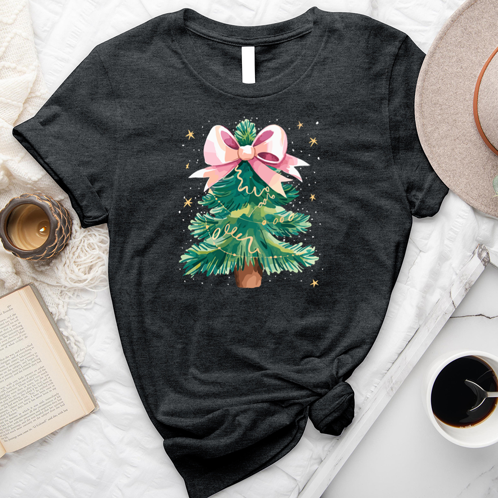 christmas tree bow unisex tee