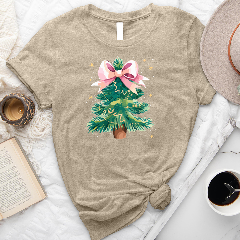 christmas tree bow unisex tee