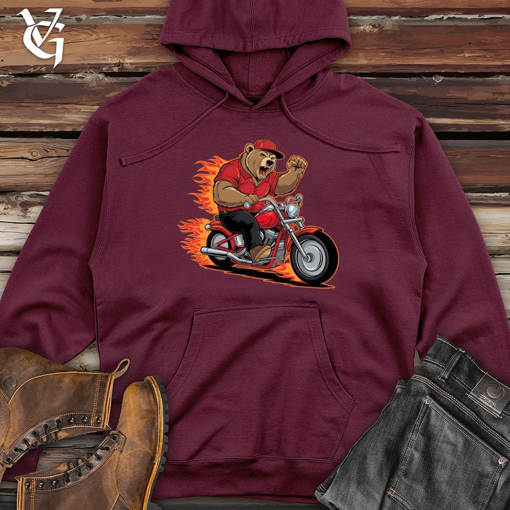 Bear Riding Bike Midweight Hooded Sweatshirt