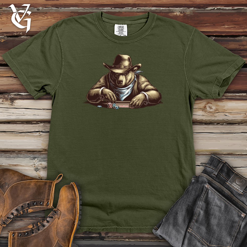 Bear With Poker Heavy Cotton Comfort Colors Tee