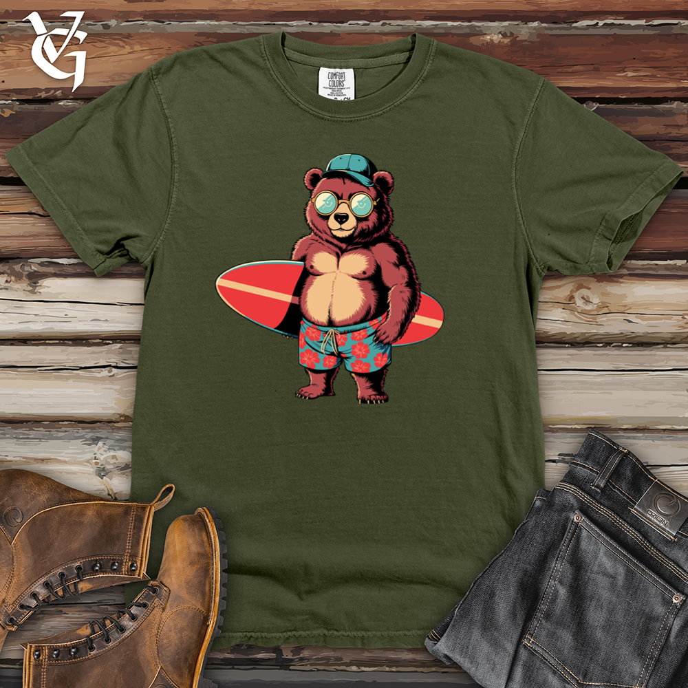 Bear With Surfboard Heavy Cotton Comfort Colors Tee