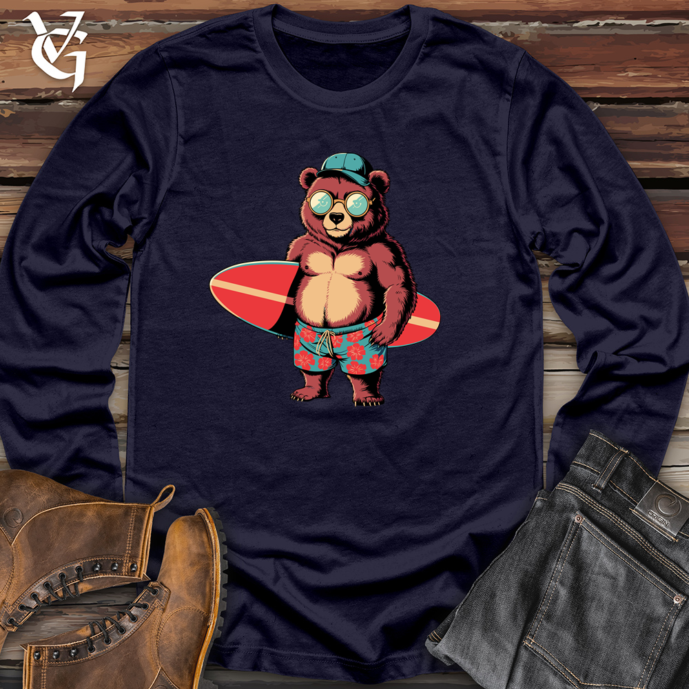 Bear With Surfboard Long Sleeve