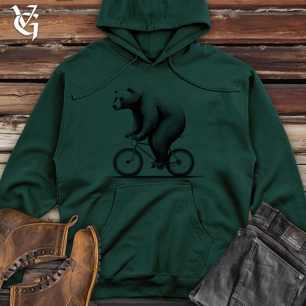 Bear Riding Bike Midweight Hooded Sweatshirt