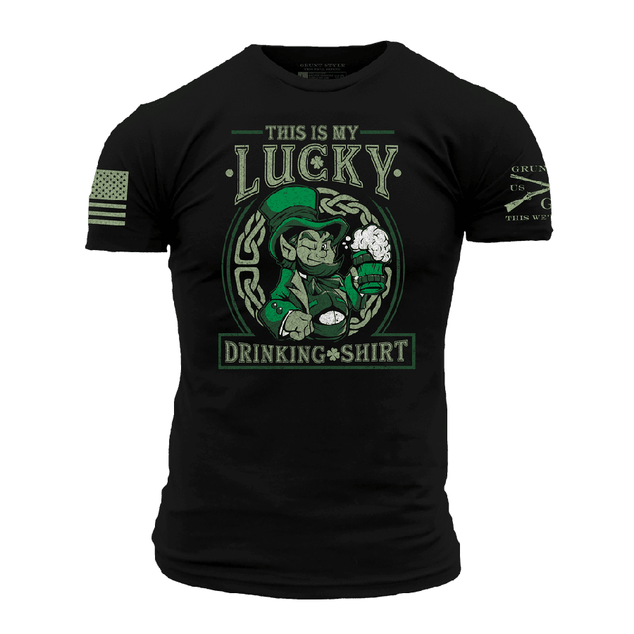 Lucky Drinking T-Shirt - Black