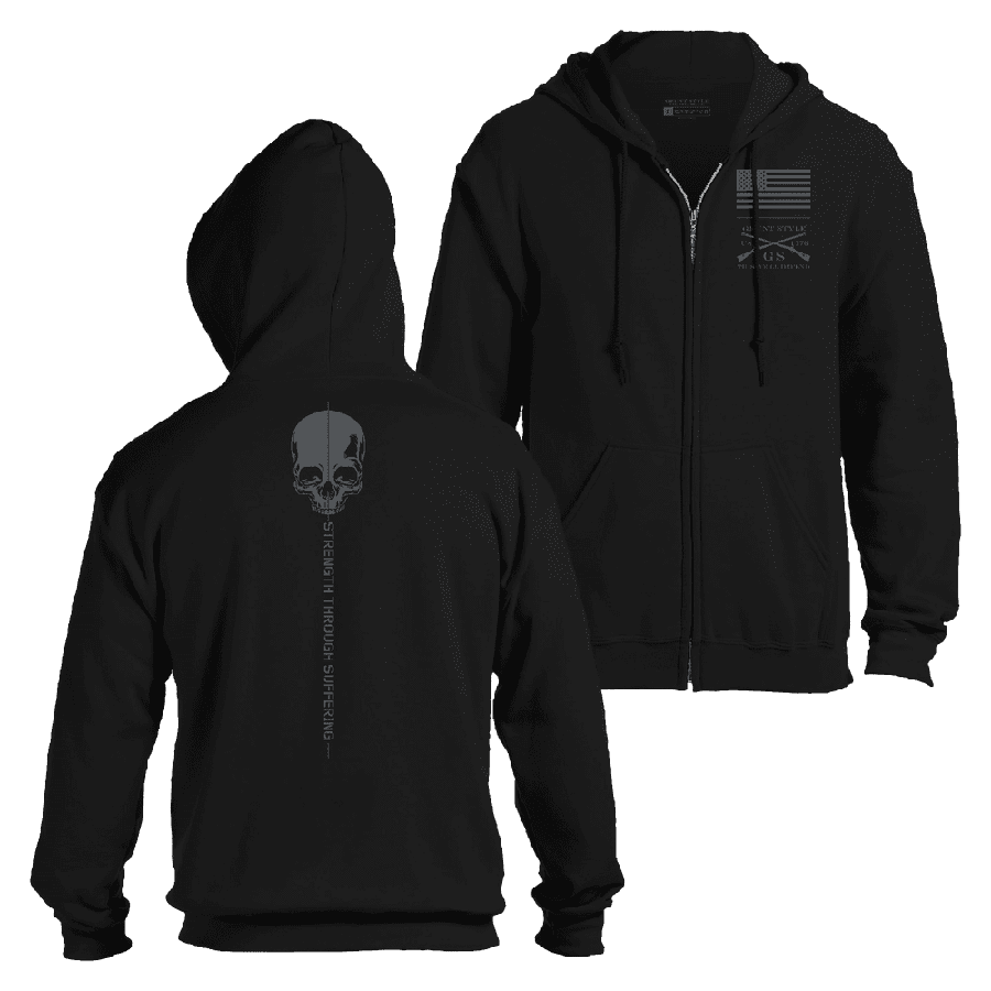 Strength Through Suffering Full-Zip Hoodie - Black