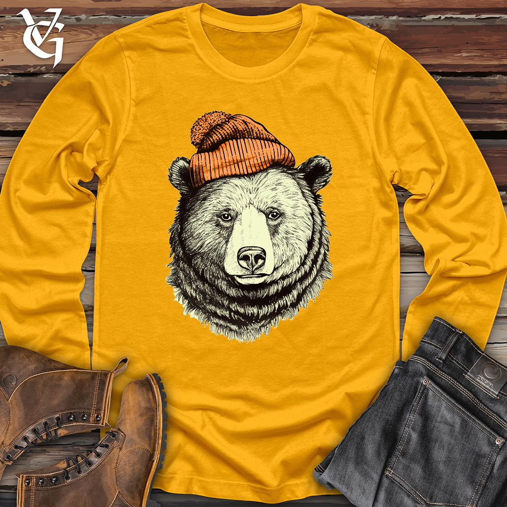 Bear Wearing Hunters Beanie Long Sleeve