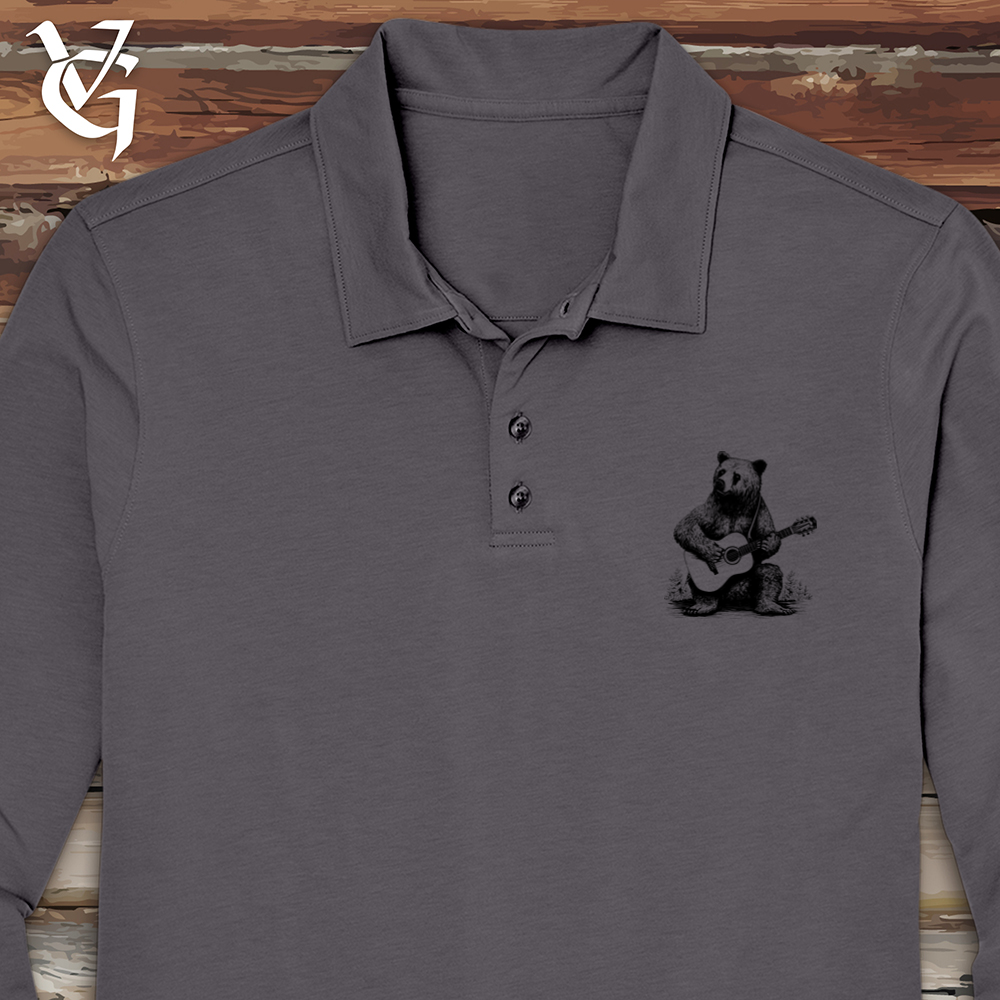 Bear Guitarist Long Sleeve Polo