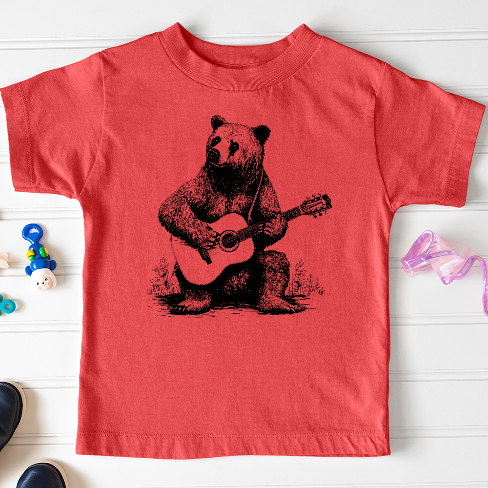 Bear Guitarist Toddler Tee