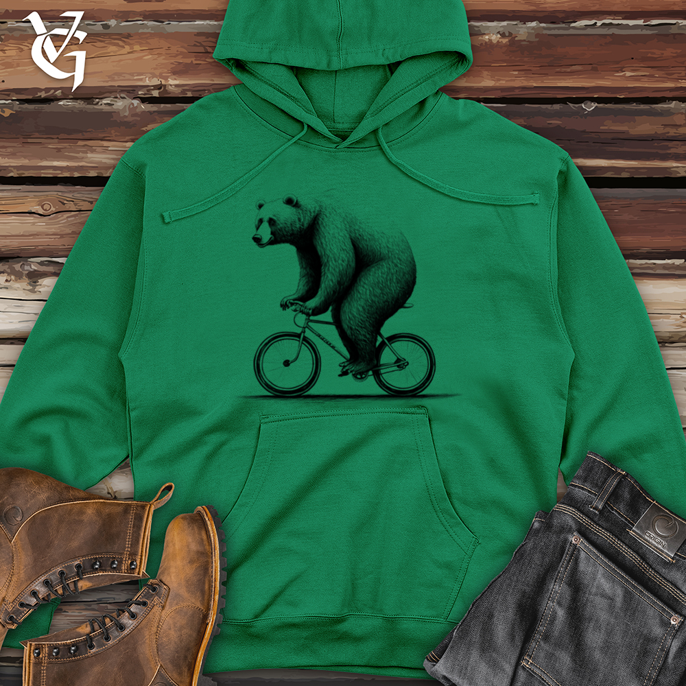 Bear Riding Bike Midweight Hooded Sweatshirt