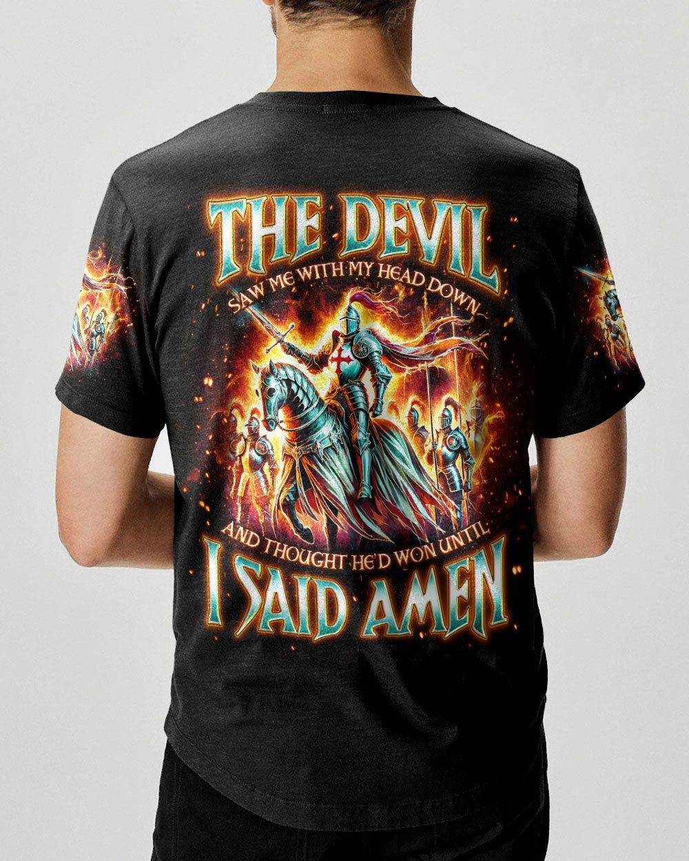 The Devil Saw Me With My Head Down Men's All Over Print Shirt - Tlno1907243