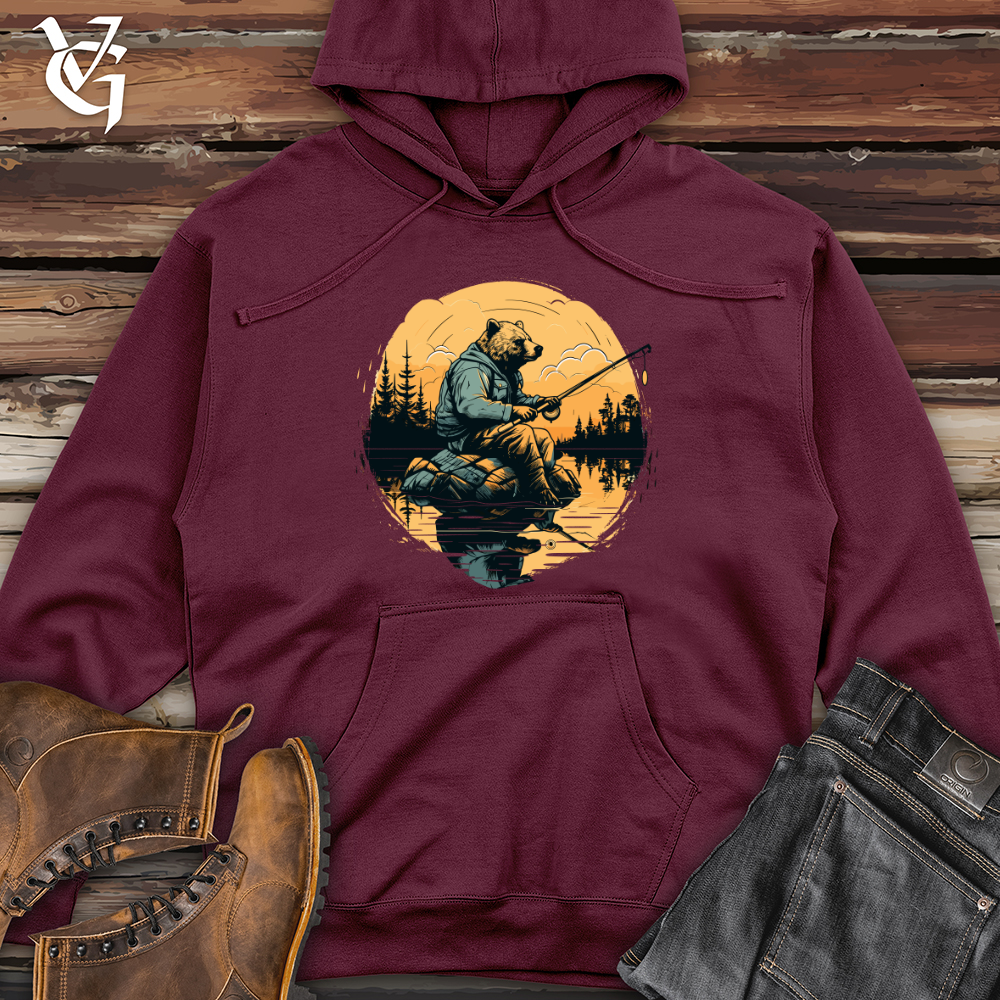 Bear Lakeside Fishing Midweight Hooded Sweatshirt