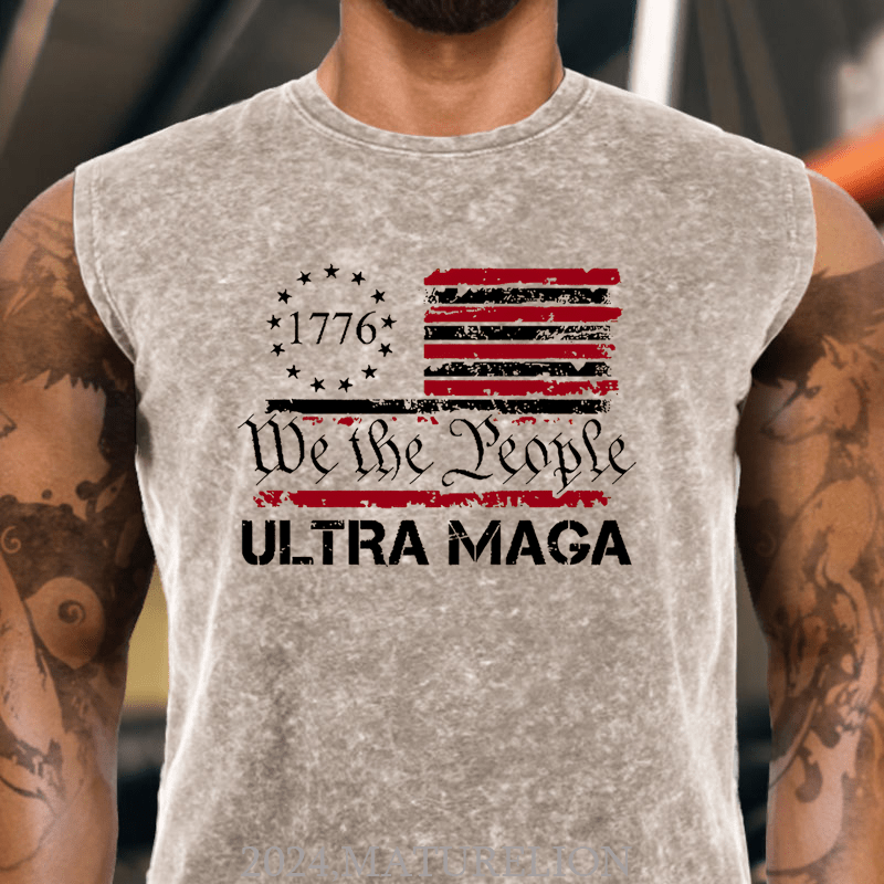 Maturelion 1776 We The People American Flag Ultra Maga Tank Top