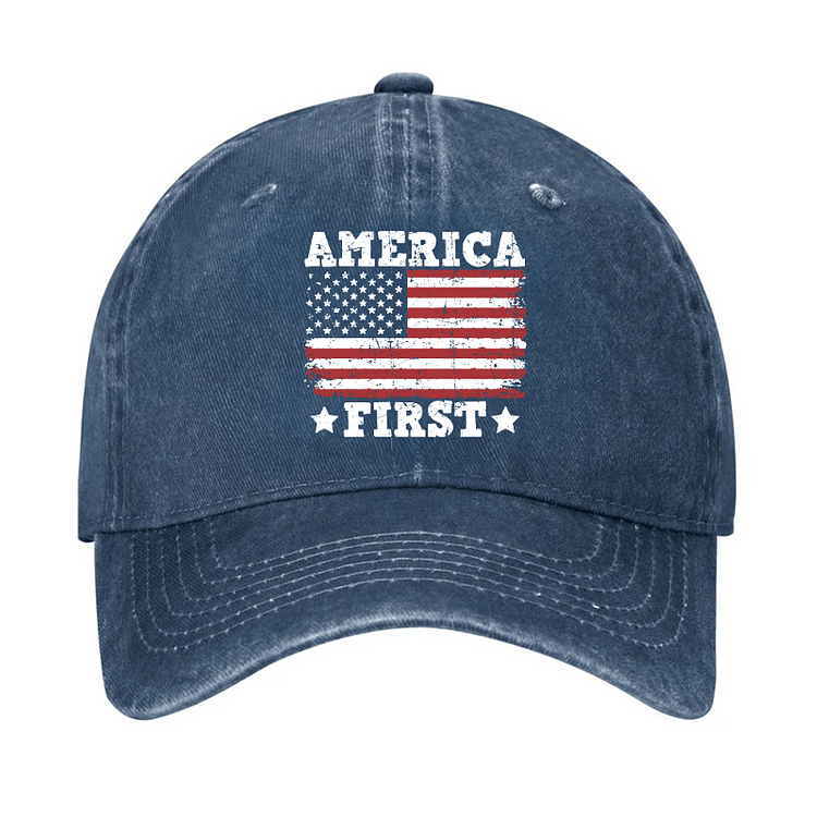 Maturelion America First With USA Flag Print Cap (Free Customization)