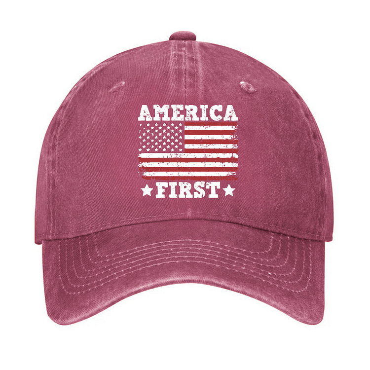 Maturelion America First With USA Flag Print Cap (Free Customization)