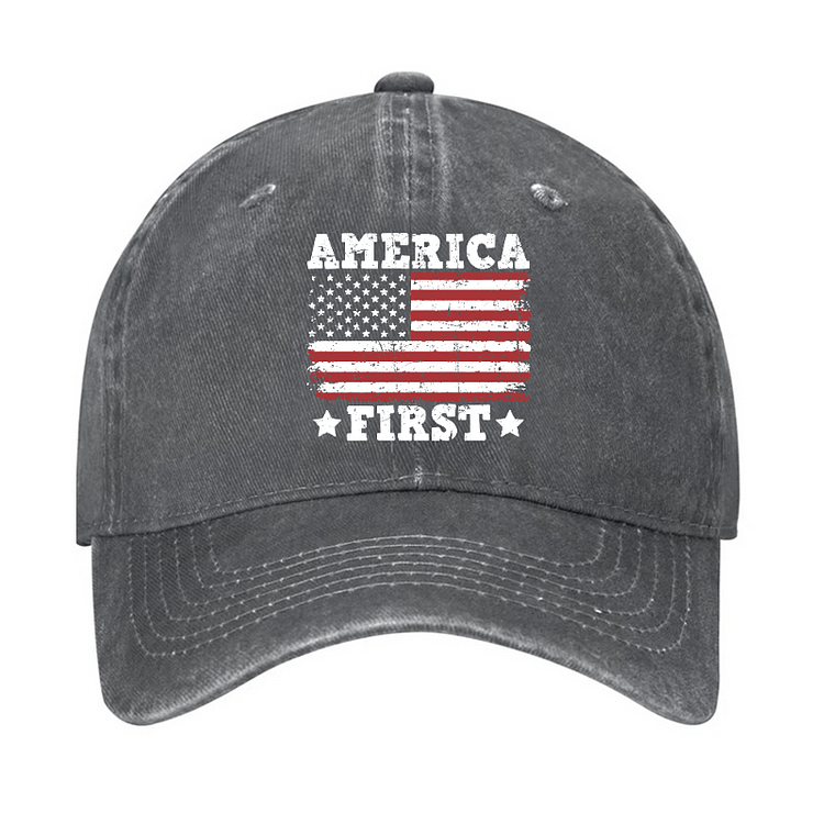 Maturelion America First With USA Flag Print Cap (Free Customization)