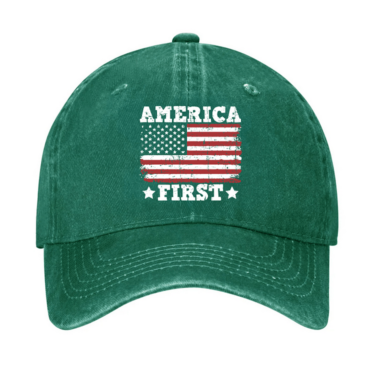 Maturelion America First With USA Flag Print Cap (Free Customization)