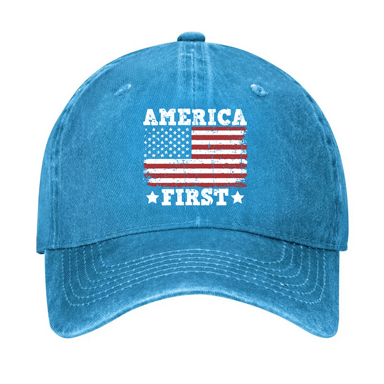 Maturelion America First With USA Flag Print Cap (Free Customization)