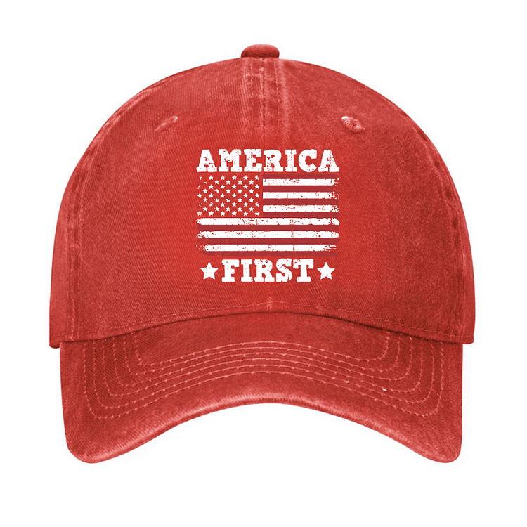 Maturelion America First With USA Flag Print Cap (Free Customization)